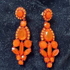 J Crew orange stone earrings